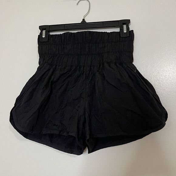 FREE PEOPLE MOVEMENT THE WAY HOME BLACK HIGH WAIST RUNNING SHORTS SMALL - Picture 2 of 7